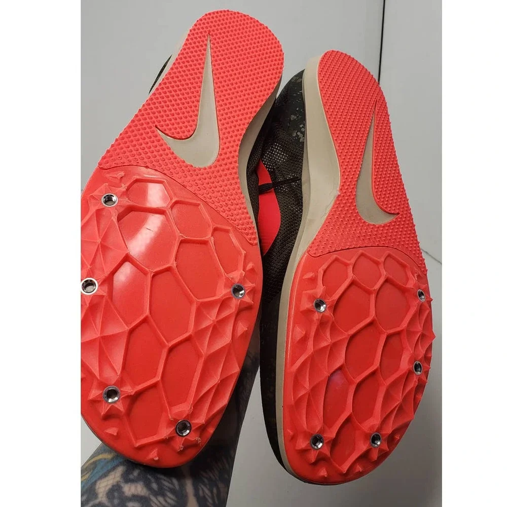 NIKE UNISEX ZOOM RIVAL D 10 TRACK SPIKE OLIVE/CRIMSON (907566-300) US 13 UK 12
